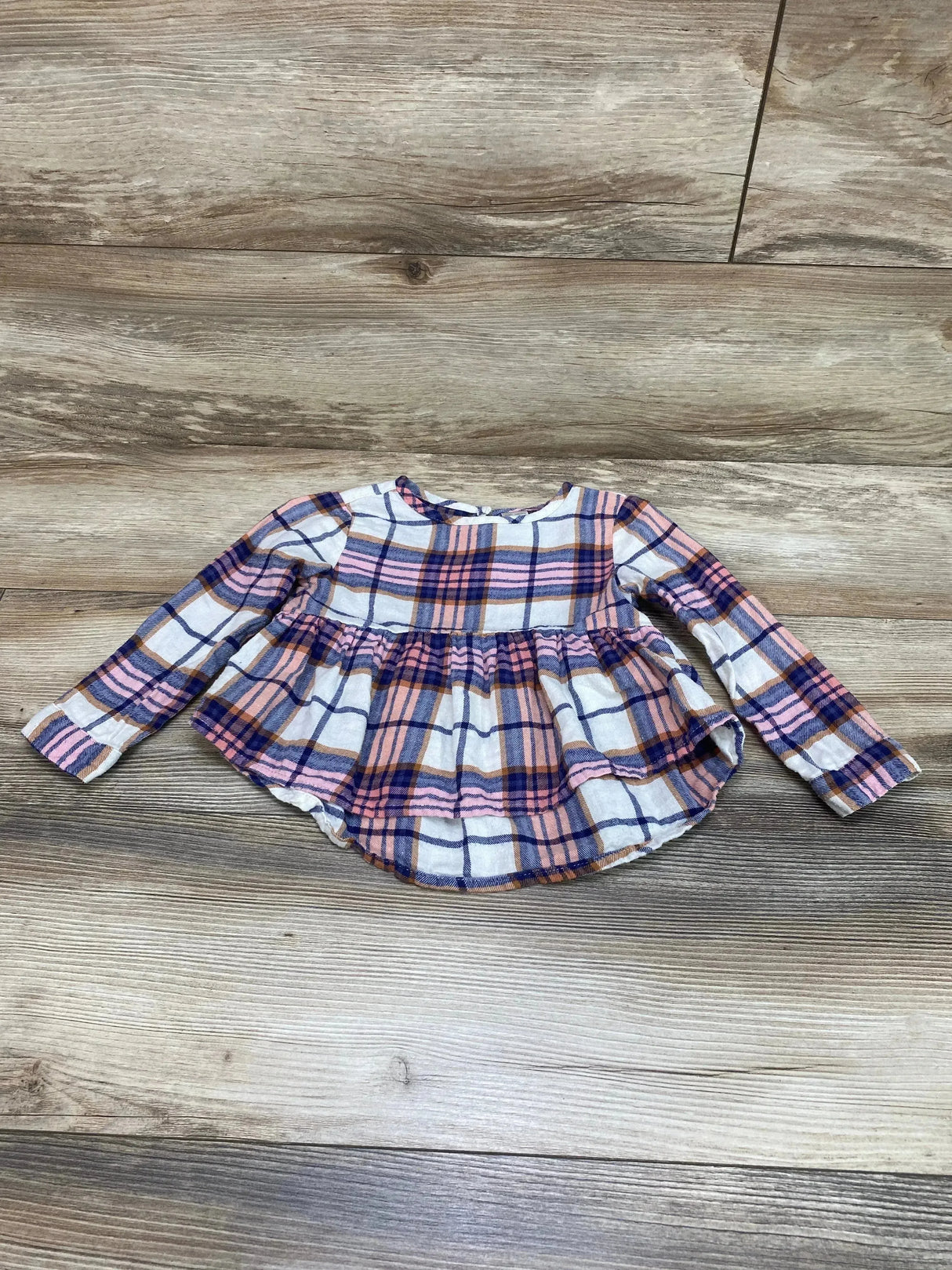 Oshkosh Plaid Top White/Pink sz 2T