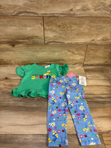 NEW Rare Editions Hello Spring Shirt & Pants Set Green sz 24m
