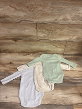 Cloud Island 3pk Ribbed Long Sleeve Bodysuits Green sz 3-6m