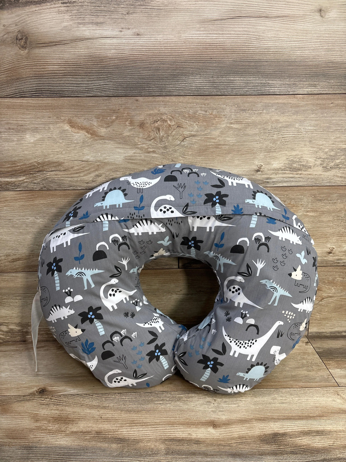 Boppy Nursing Pillow with Grey Dinosaur Slipcover