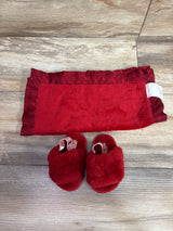 UGG 2pc Fluff Yeah Slides & Baby Blanket in Red sz 4/5c