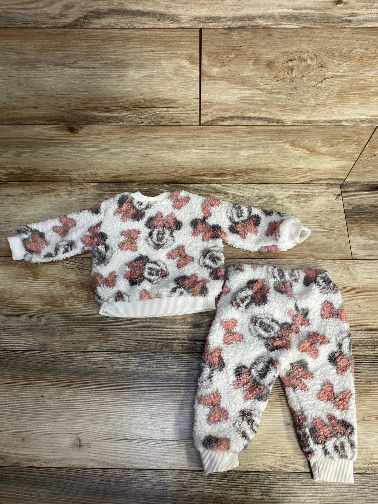 Disney Baby Minnie Mouse Sherpa 2pc Set White sz 3-6m