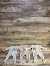 Cloud Island 3pk Striped Sleeper Set White sz 3-6m