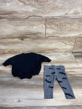Cat & Jack 2pc Bat Bubble Romper & Leggings Set Black sz 0-3m