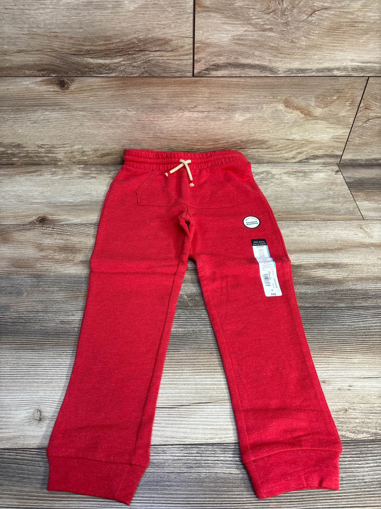 NEW Okie Dokie Cyber Red Drawstring Joggers sz 5T