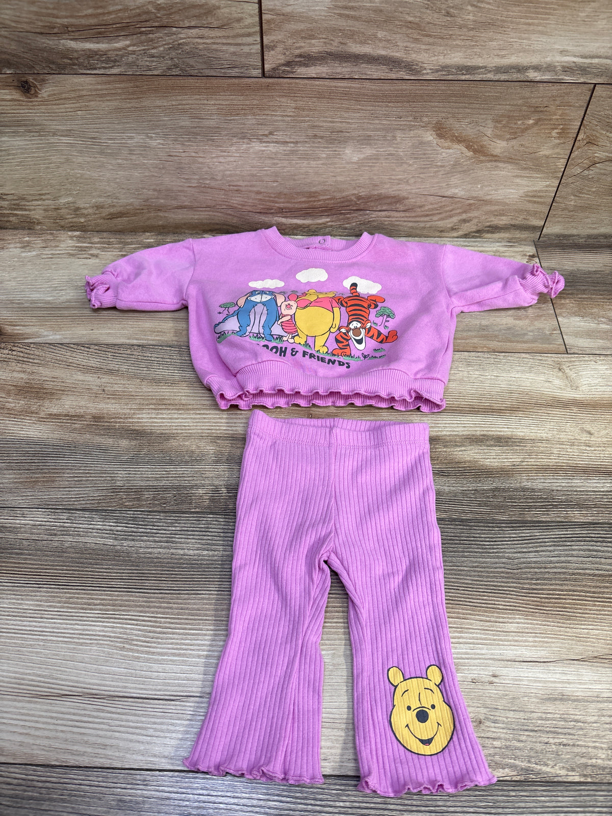 Disney Baby 2pc Winnie The Pooh Sweatshirt & Pants Set Pink sz 0-3m