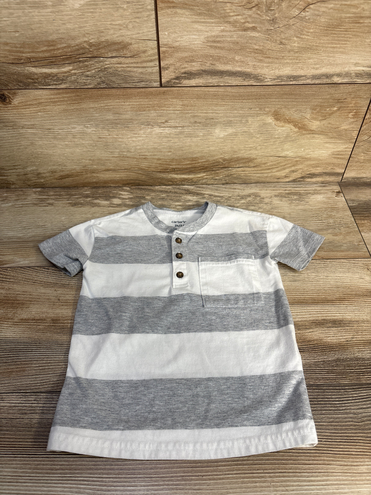 Carter's Striped Henley Shirt Grey sz 2T