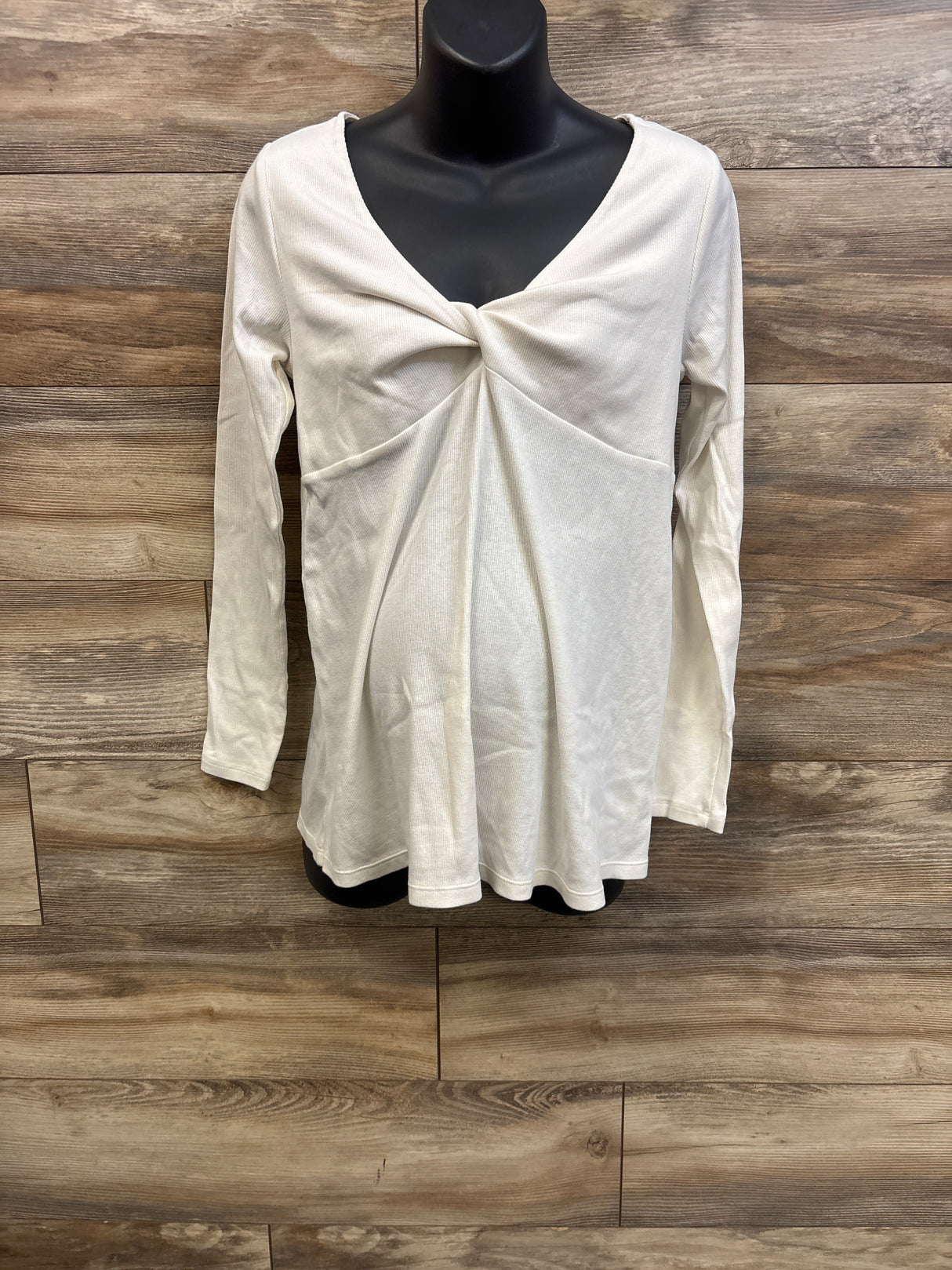 Old Navy Maternity Twist-Front Ribbed Top Ivory sz Large