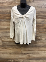 Old Navy Maternity Twist-Front Ribbed Top Ivory sz Large