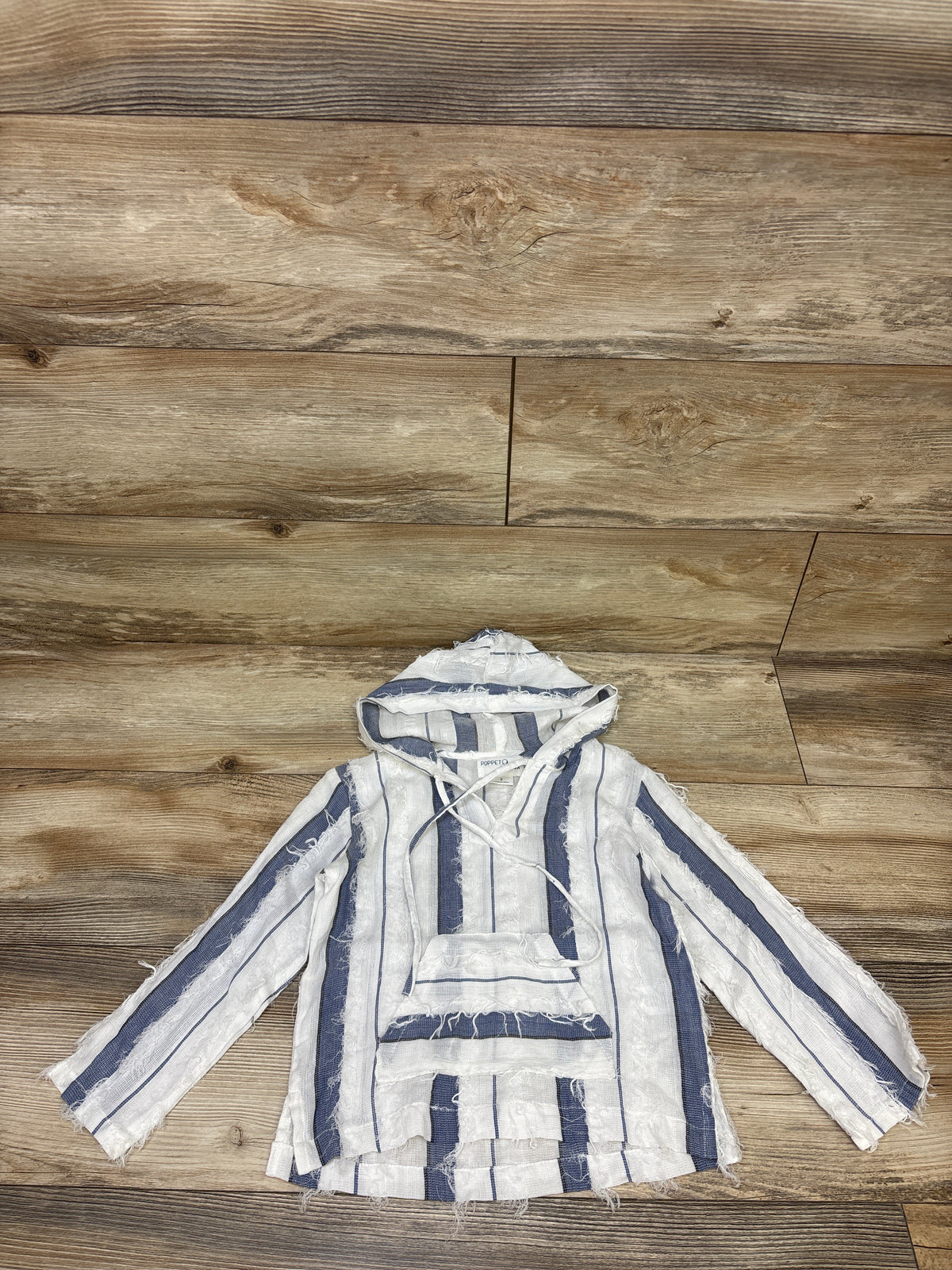 Poppet & Fox Long Sleeve Hooded Shirt White sz 5T