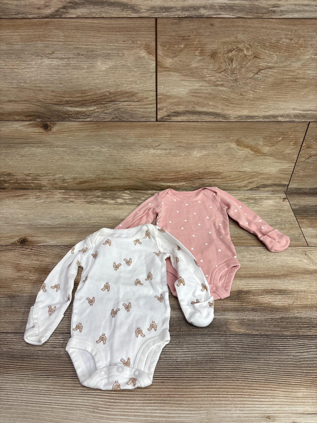 Child Of Mine 2pk Long Sleeve Bodysuits Pink sz Newborn