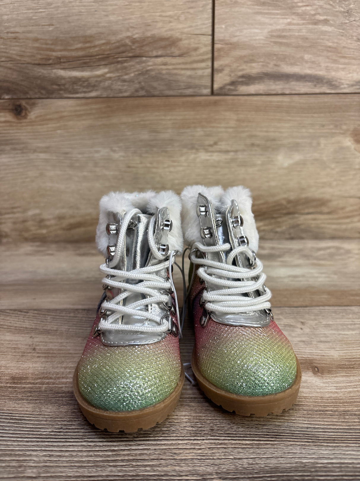 NEW Juicy Couture Sierra Vista Metallic Boots Rainbow sz 6c