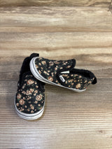 Vans Slip On V Crib Shoes Floral Black sz 4c