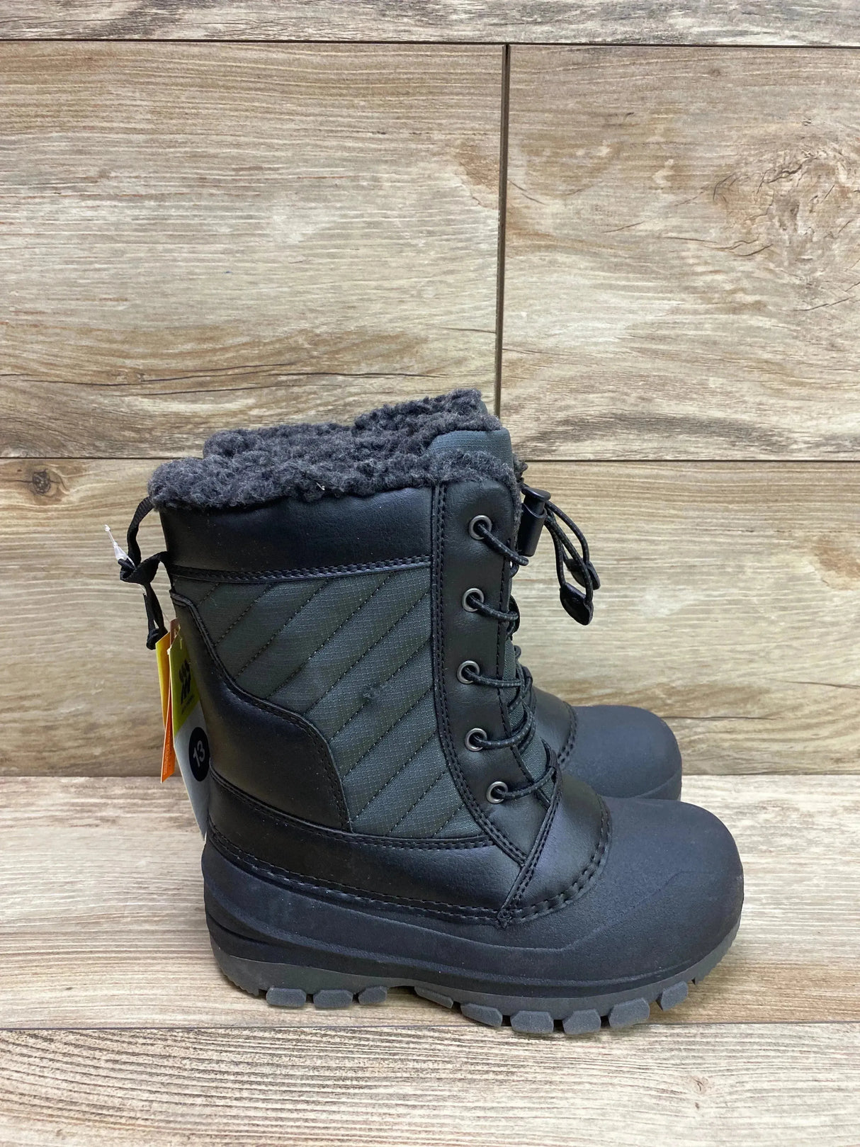 NEW All in Motion Skylar Lace-Up Black Winter Boots sz 13c