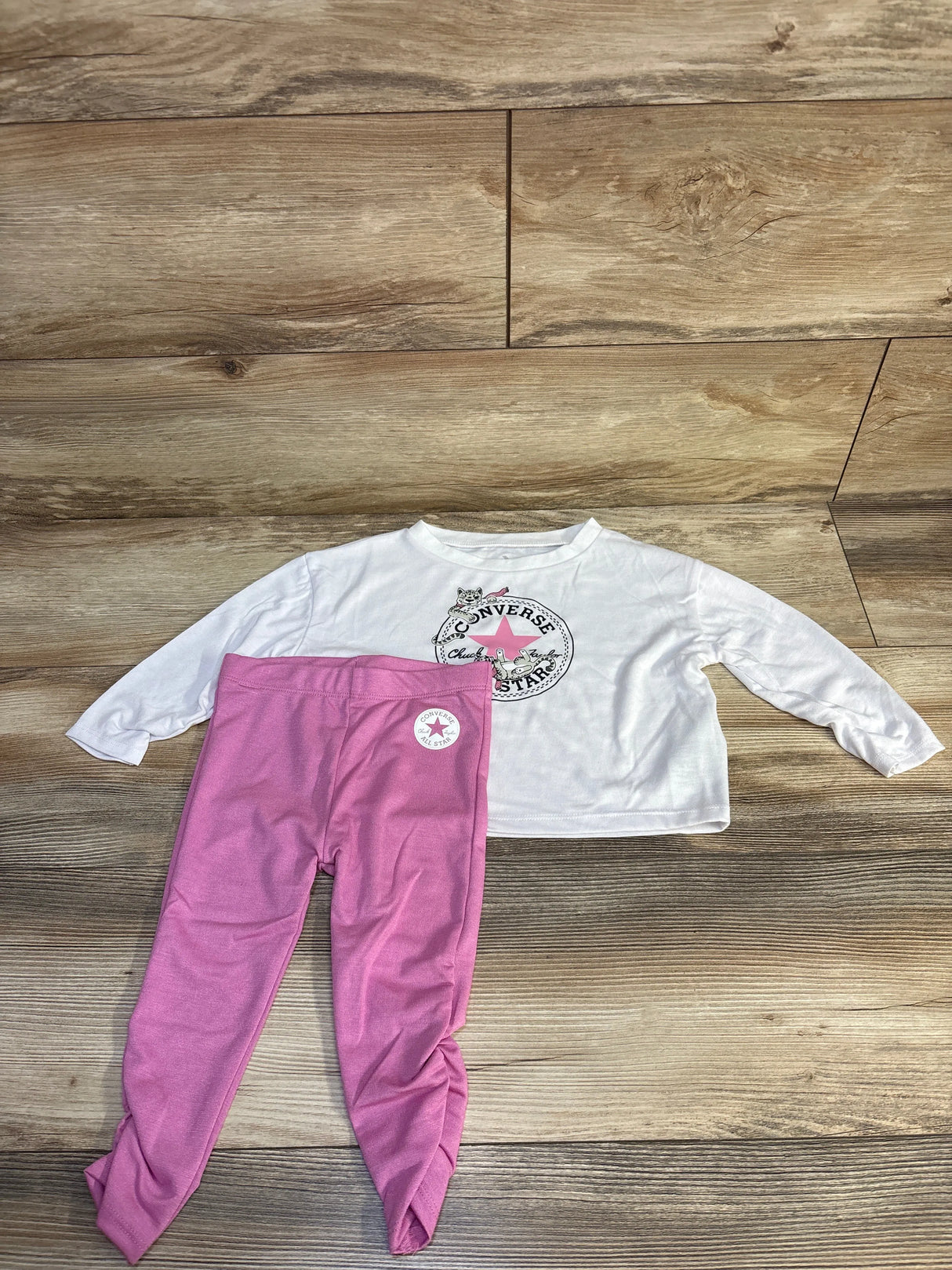 Converse 2pc All Star Long Sleeve & Leggings Set White sz 24m