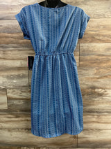 NEW Hint Of Blush Waist Tie Dress Blue sz Small