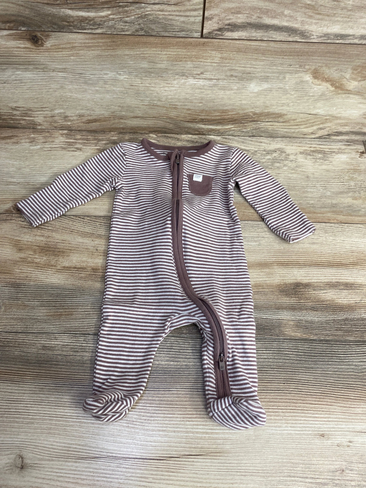 Tiny Kind Striped Sleeper White sz 0-3m
