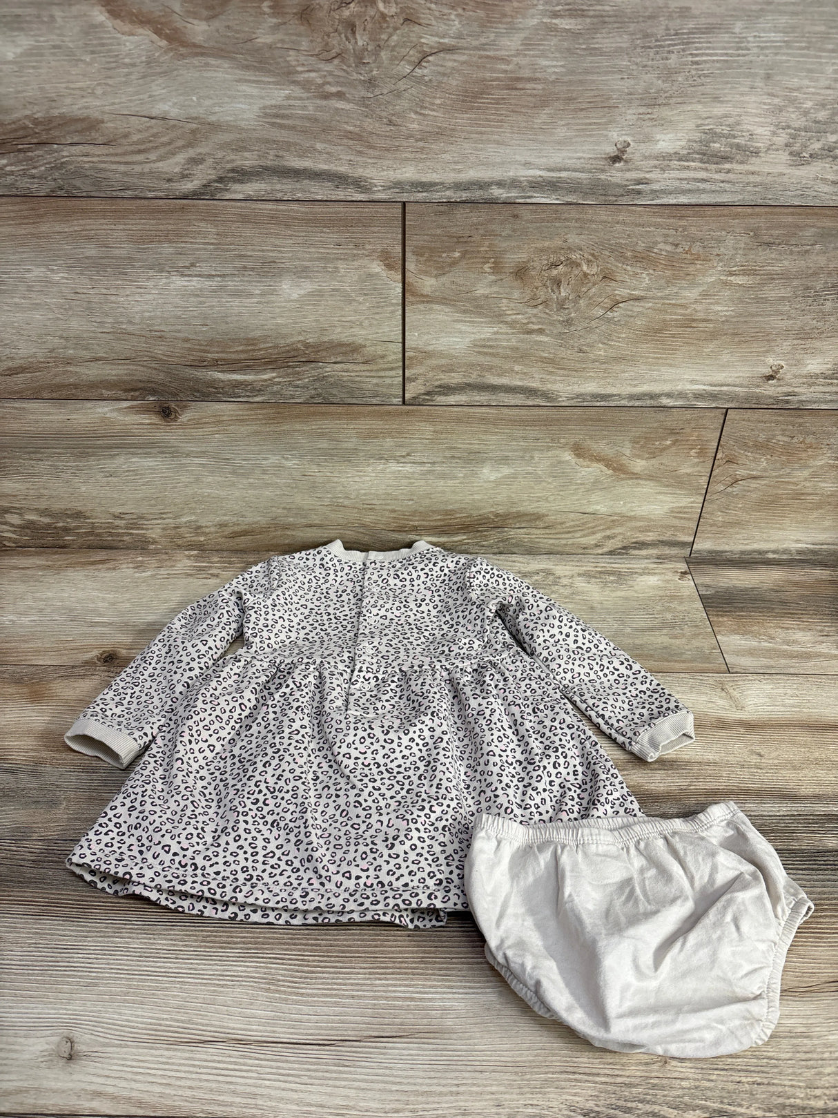 Carter's 2pc Leopard Print Sweater Dress & Bloomers Beige sz 24m