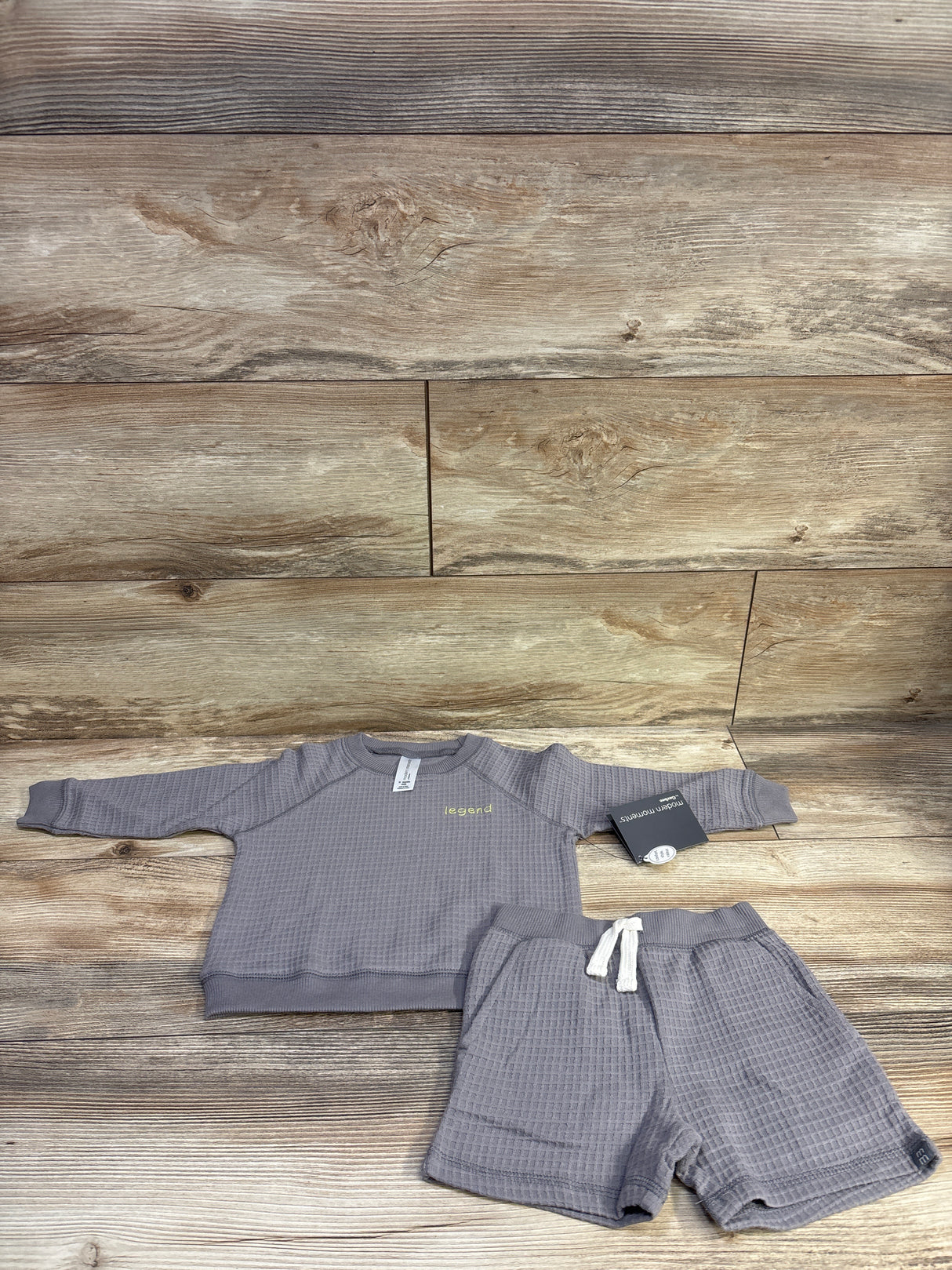 NEW Modern Moments 2pc Pullover Sweatshirt & Shorts Set Grey sz 12m