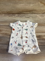 Carter's Button Front Shortie Romper Ivory sz Newborn