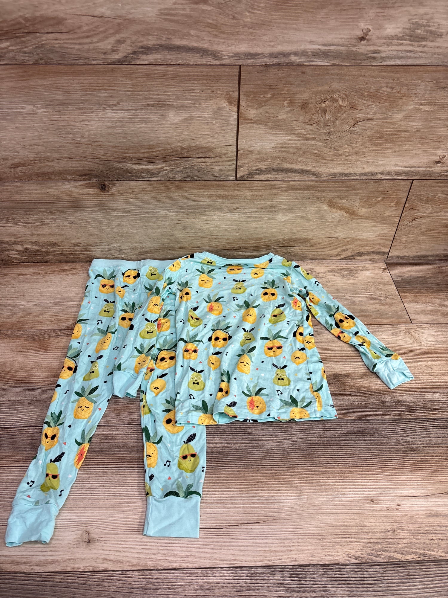 Little Sleepies Pineapple Jams 2pc Bamboo Pajama Set Blue sz 2T