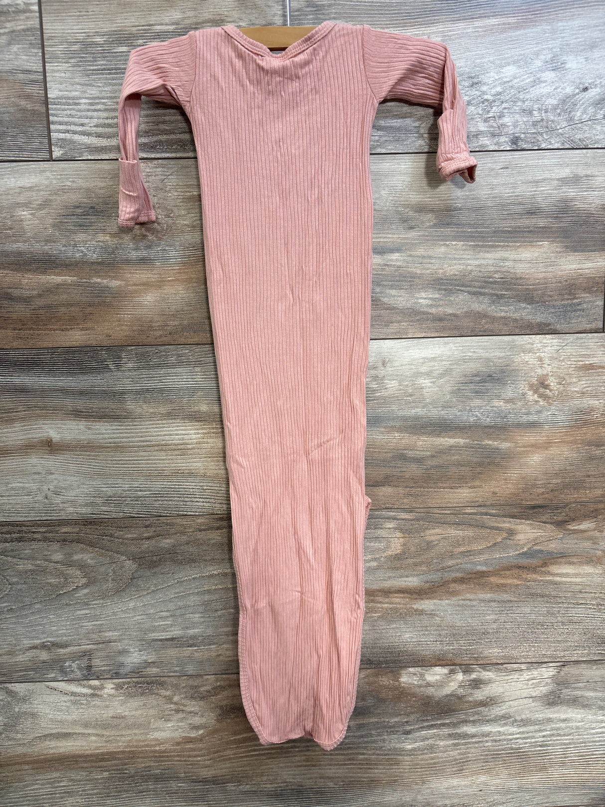 Lou Lou Ribbed Henley Knotted Gown Coral sz Newborn