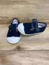 Jacadi Paris Girls Navy Blue Canvas Shoes sz 7c