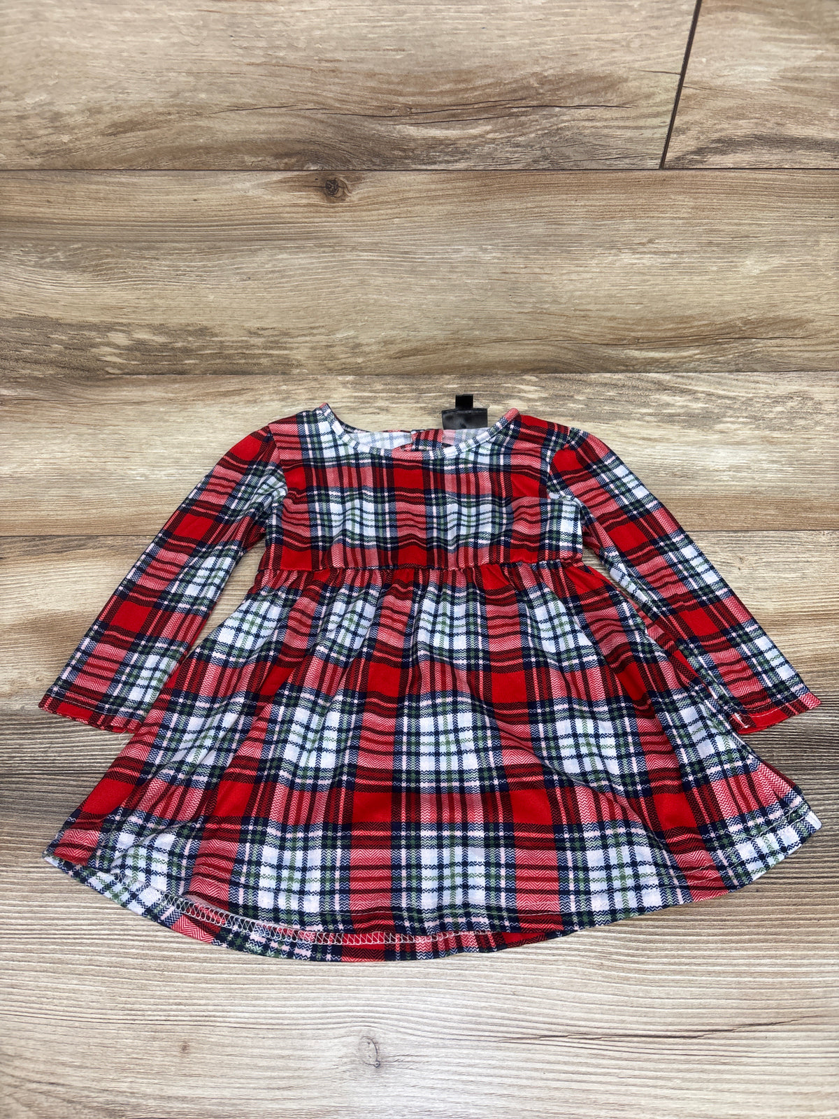 Picapino Long Sleeve Plaid Dress Red sz 24m