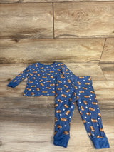Little Me 2pc Bamboo Football Pajama Set Blue sz 12m
