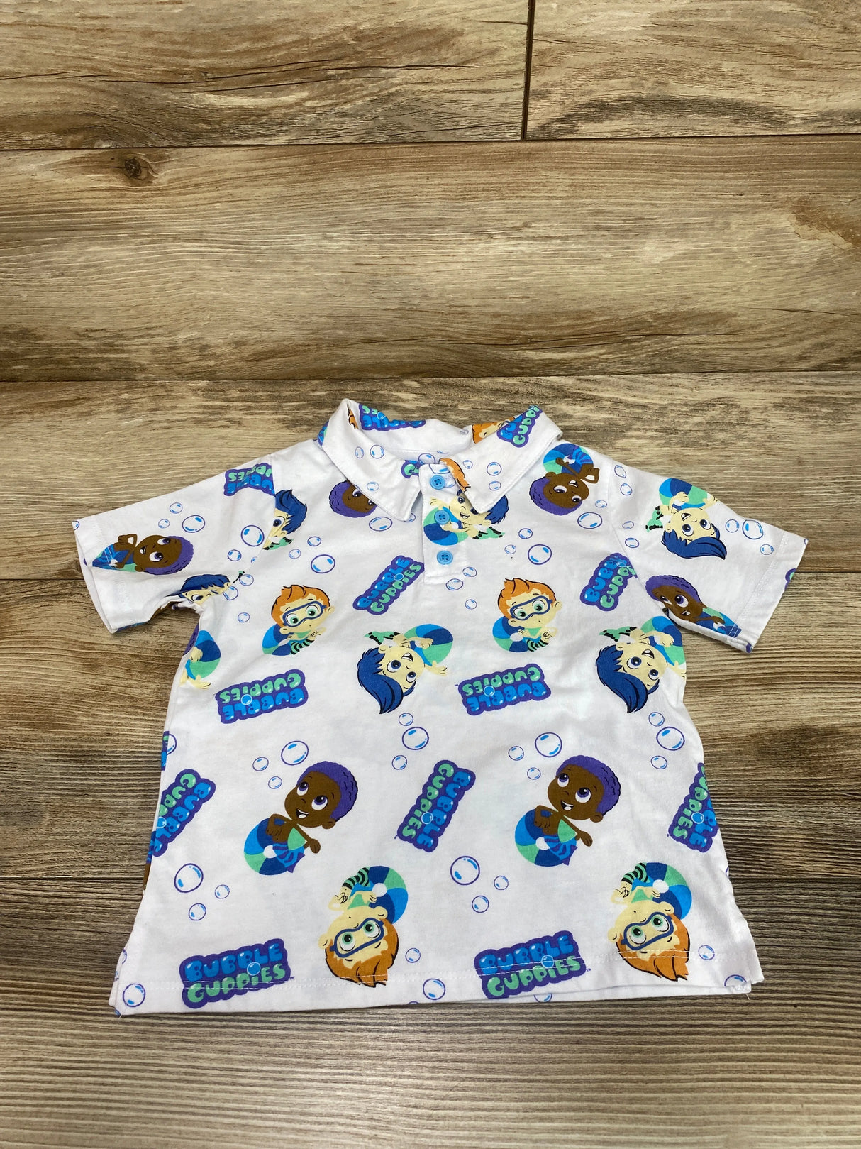 Bubble Guppies Polo Shirt White sz 3T