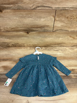 NEW Carter's 2pc Waffle Knit Floral Dress & Bloomers Teal sz 6m