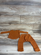 Lamaze 2pc Waffle Knit Shirt & Pants Set Rust sz 9m