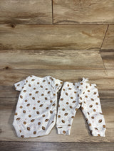 Starting Out 2pc Sports Ball Bodysuit & Pants Set White sz Newborn