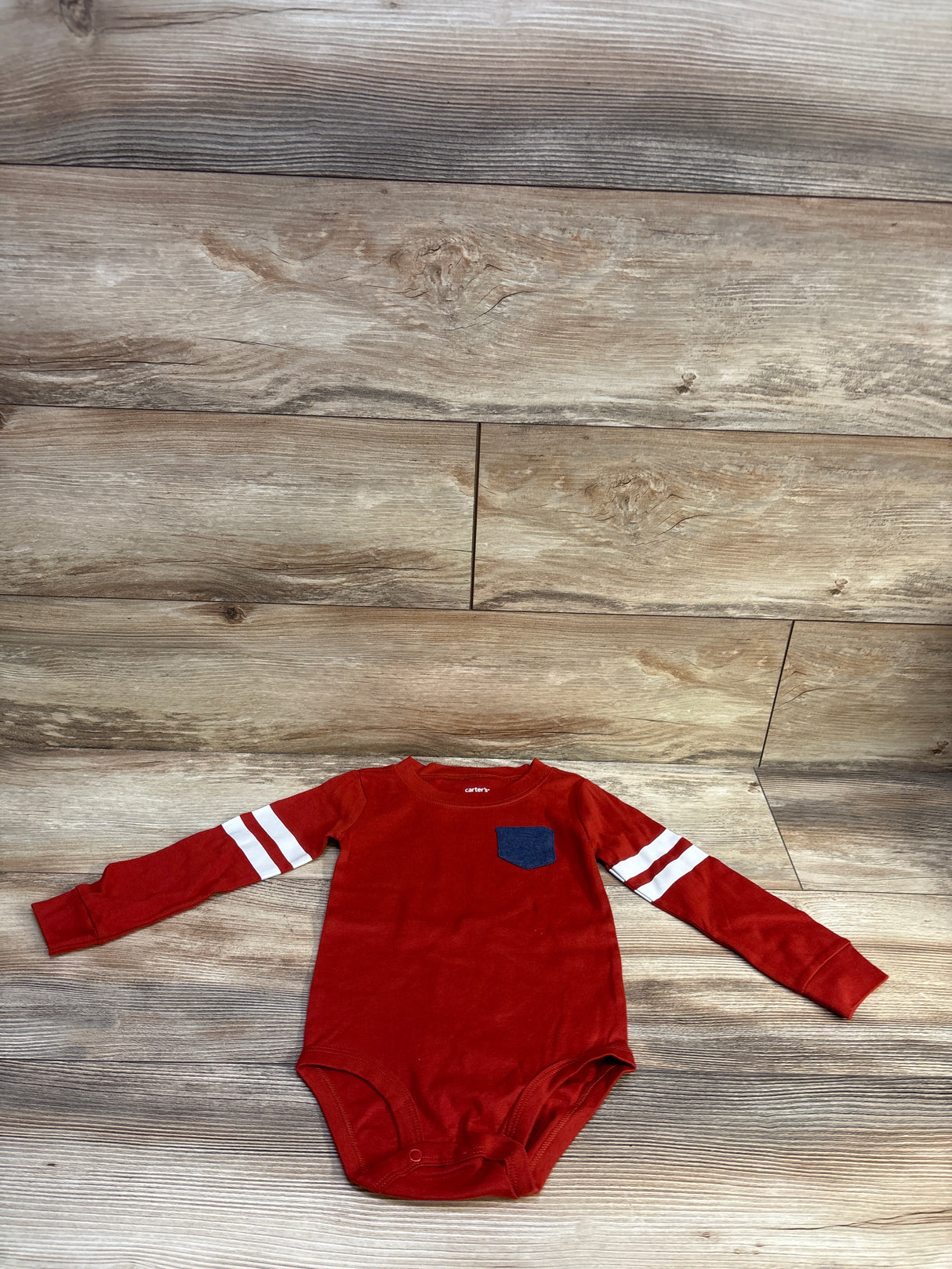 Carter's Long Sleeve Pocket Bodysuit Rust sz 24m