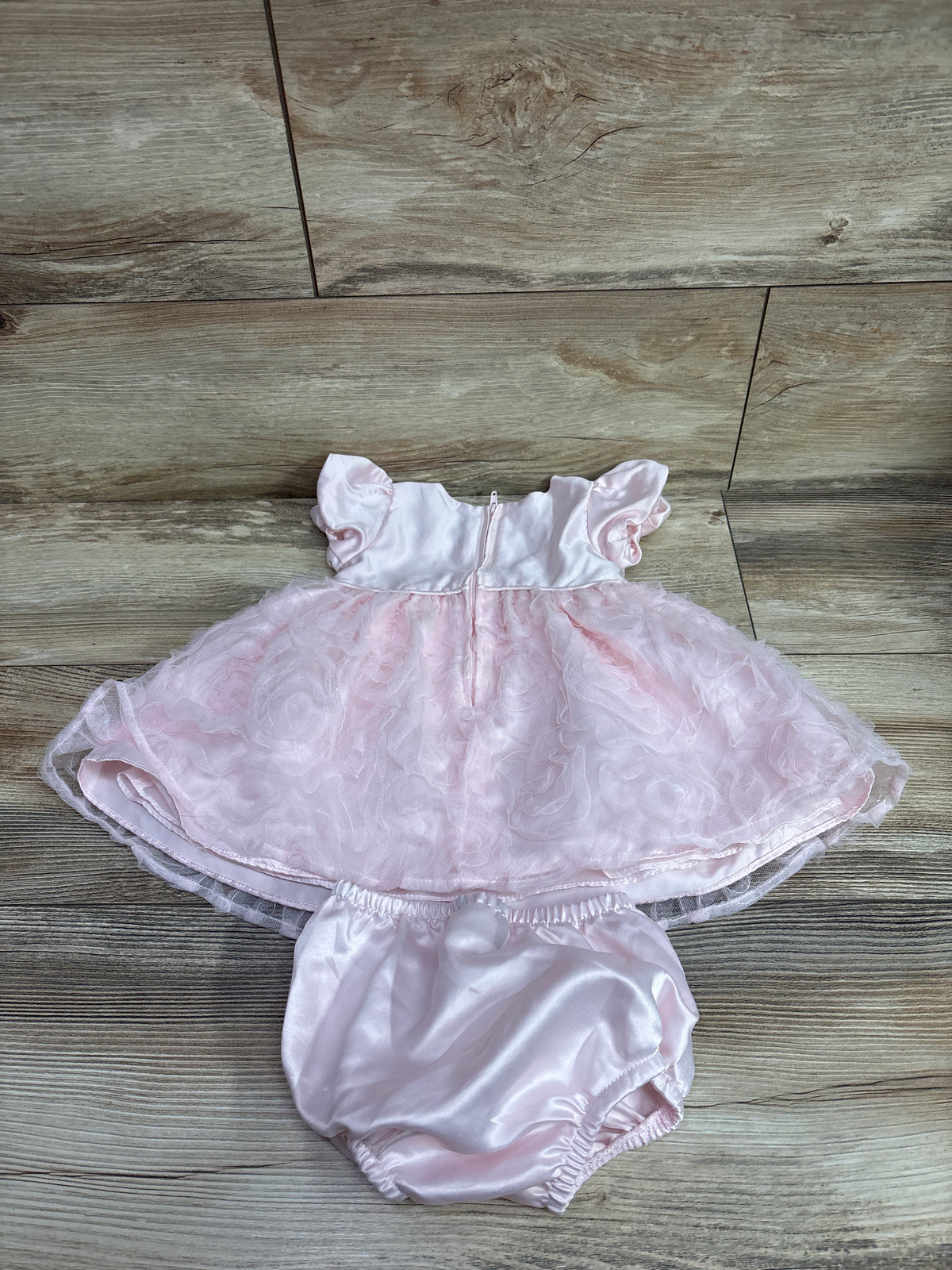 Rare Editions 2pc Tulle Dress & Bloomers Set Pink sz 6-9m
