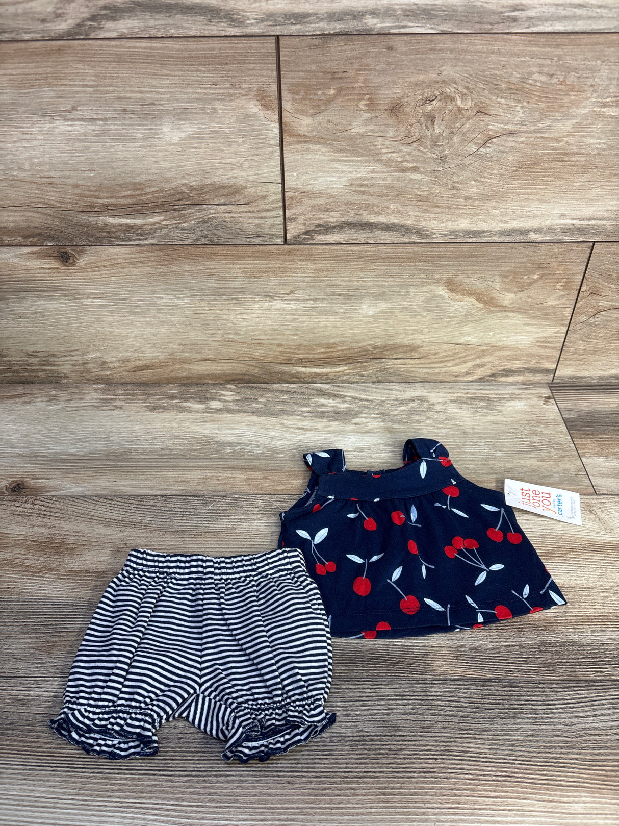 NEW Just One You 2pc Cherry Top & Shorts Set Navy sz Newborn