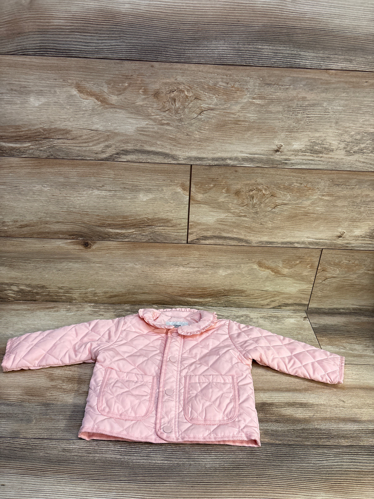Amazon Essentials x Sofia Grainge Midweight Quilted Ruffle Field Jacket Pink sz 12m