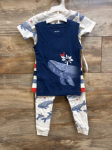 NEW Just One You Whale 4pc Pajama Set White/Navy sz 18m