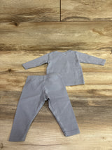 oh baby! 2pc Embroidered Gold Long Sleeve Shirt & Pants Set Blue sz 0/3m