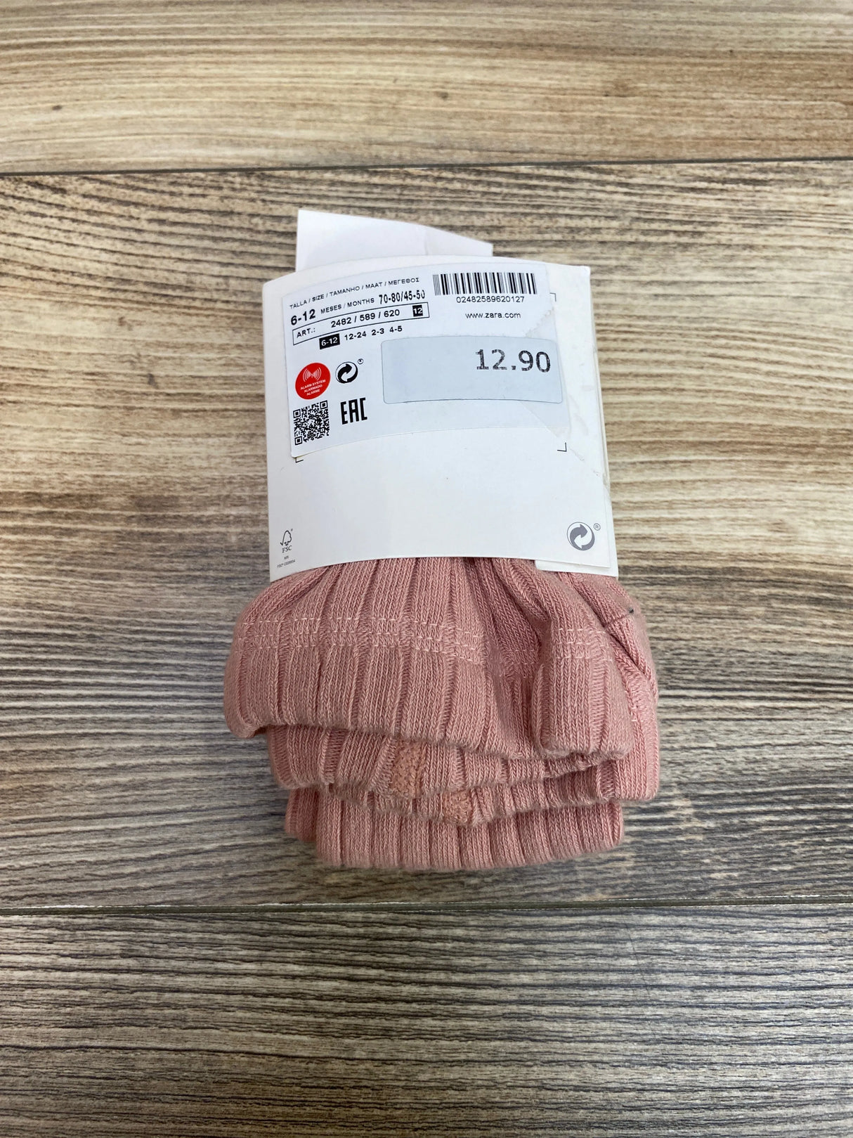 NEW Zara Ribbed Tights Pink Sz 6-12m