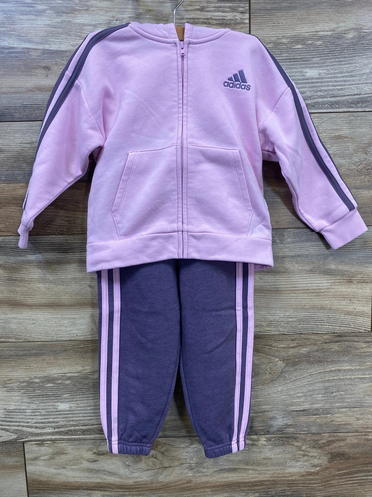Adidas 2pc Full Zip Jacket Set Orchid sz 2T