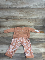 NEW Grayson Collective 2pc Home Grown Goodness Waffle Knit Set Coral sz 12m