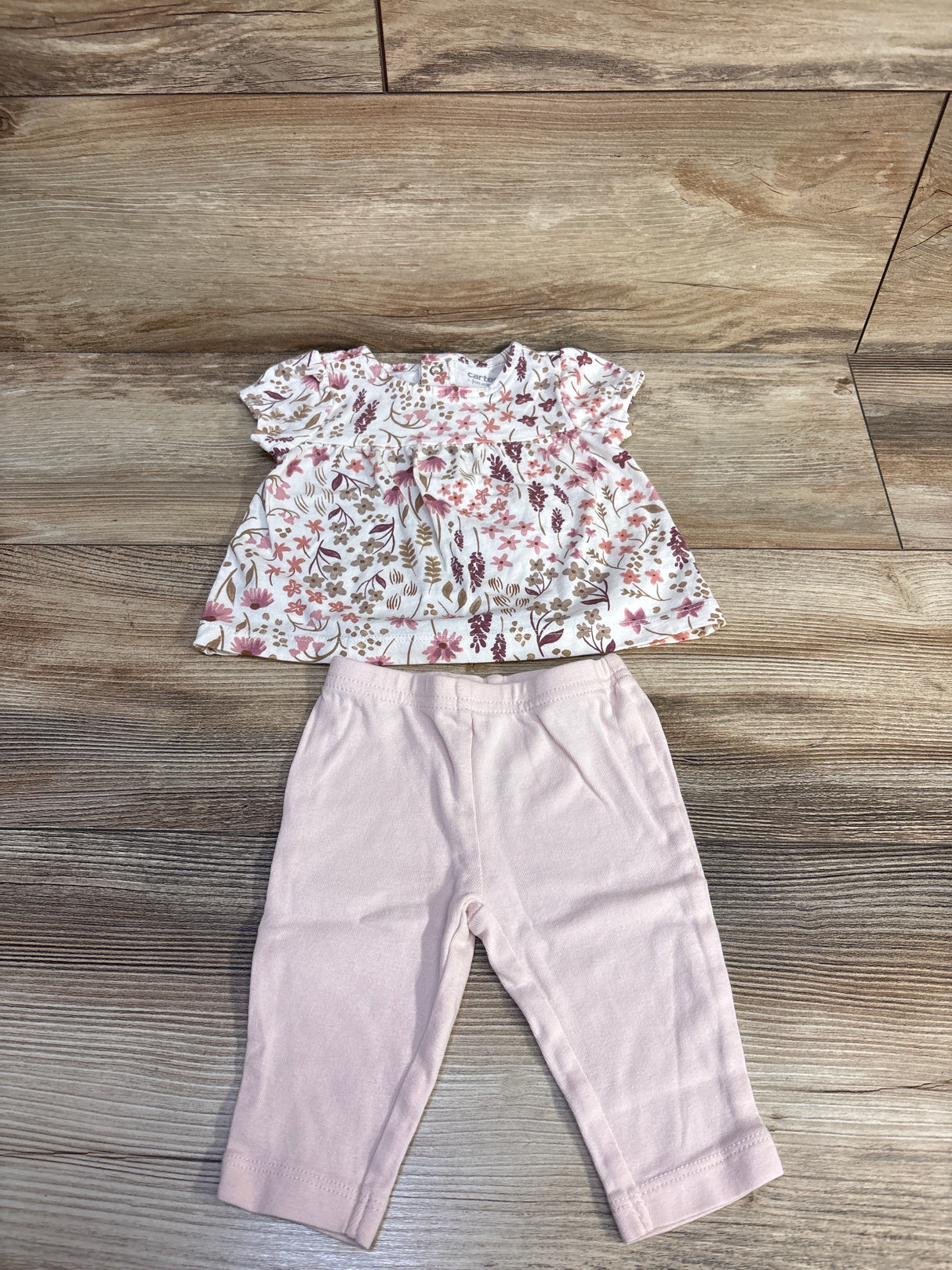 Just One You 2pc Floral Top & Pants Set White sz 6m