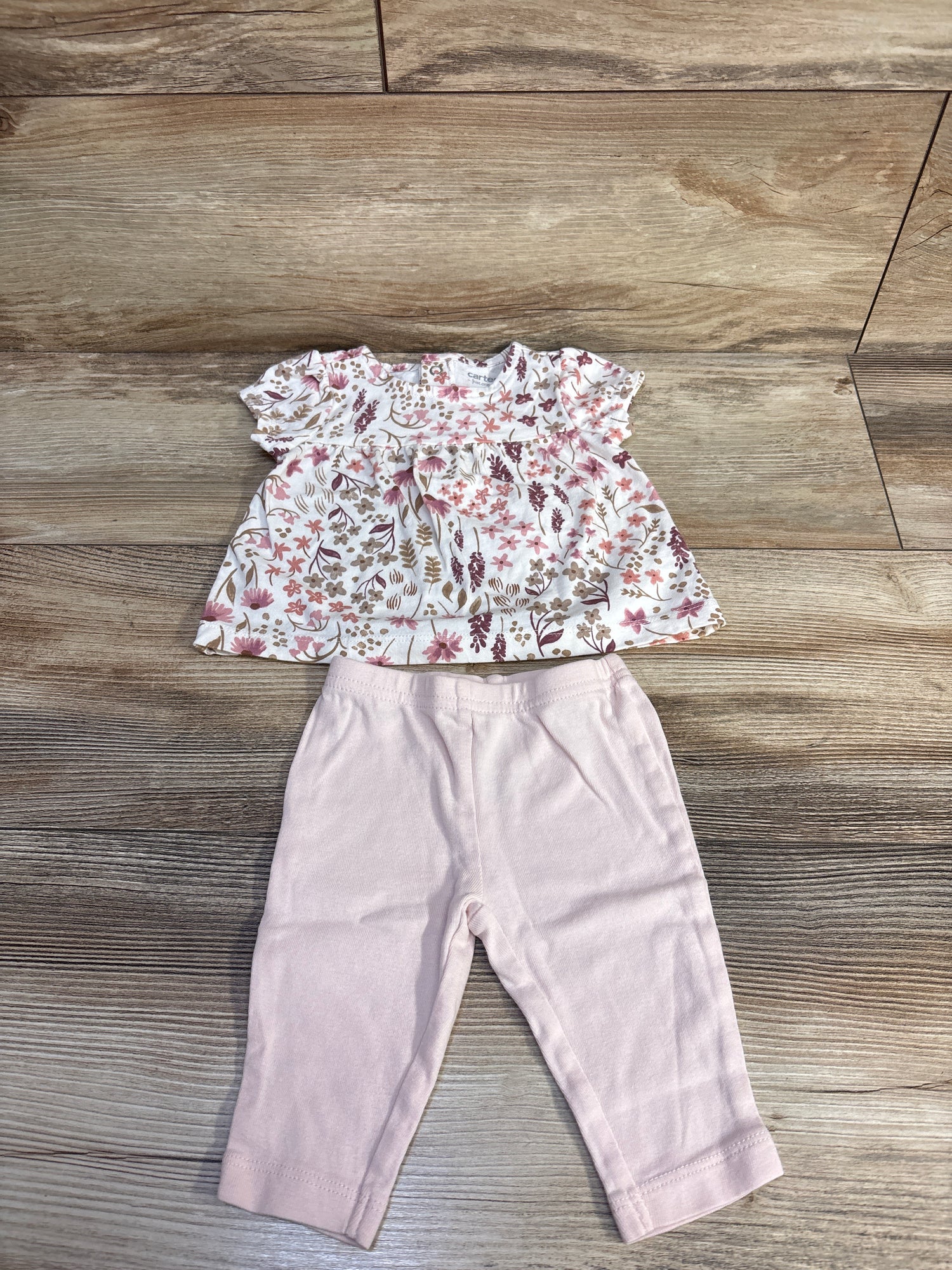 Just One You 2pc Floral Top & Pants Set White sz 6m
