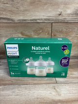 NEW Philips Avent Natural Glass Baby Bottles with Response Nipples 4oz 3pk