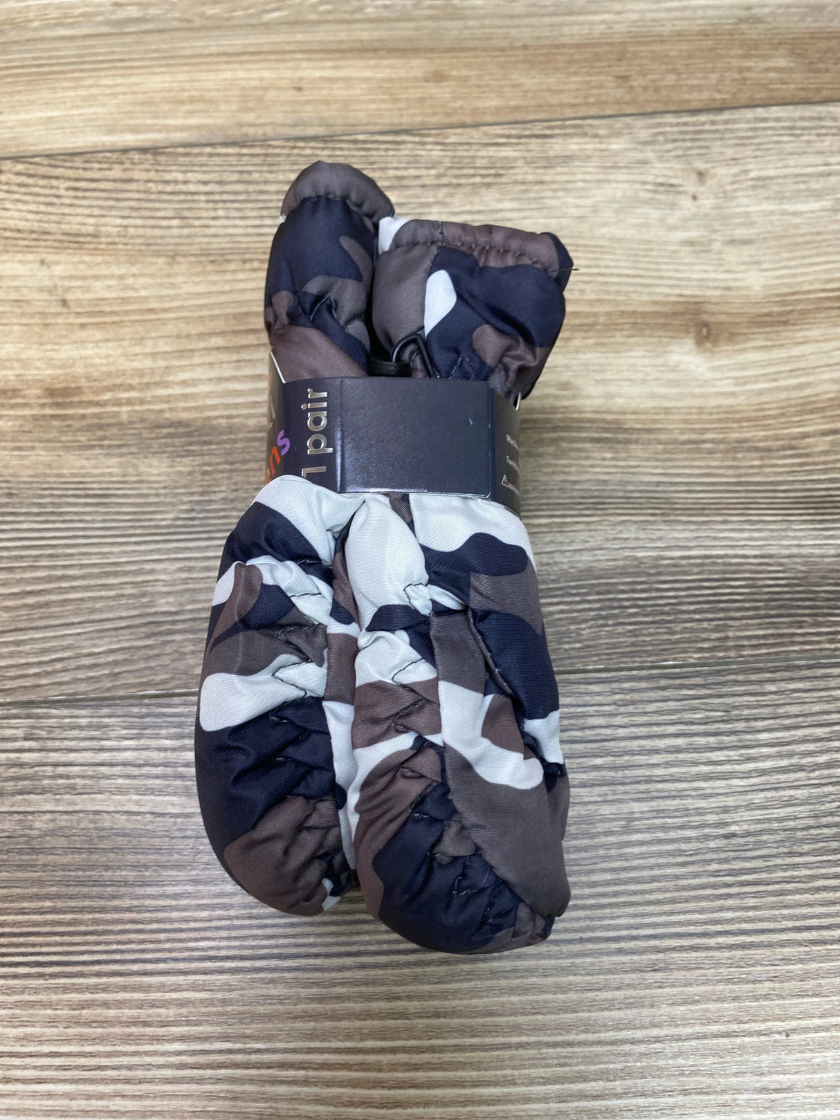 NEW ThermaWear Kid's Ski Grey Camo Mittens OSFM (1-3Y)