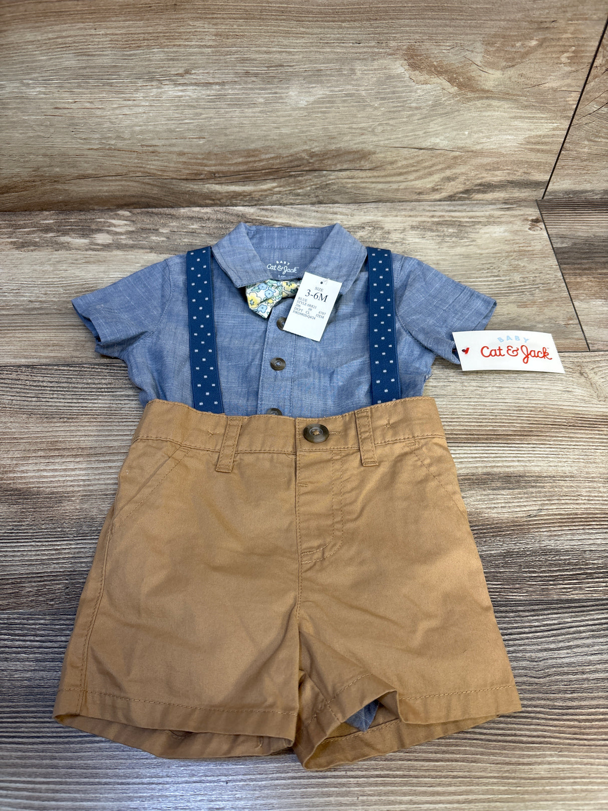 NEW Cat & Jack 4pc Suspender Set Blue sz 3-6m