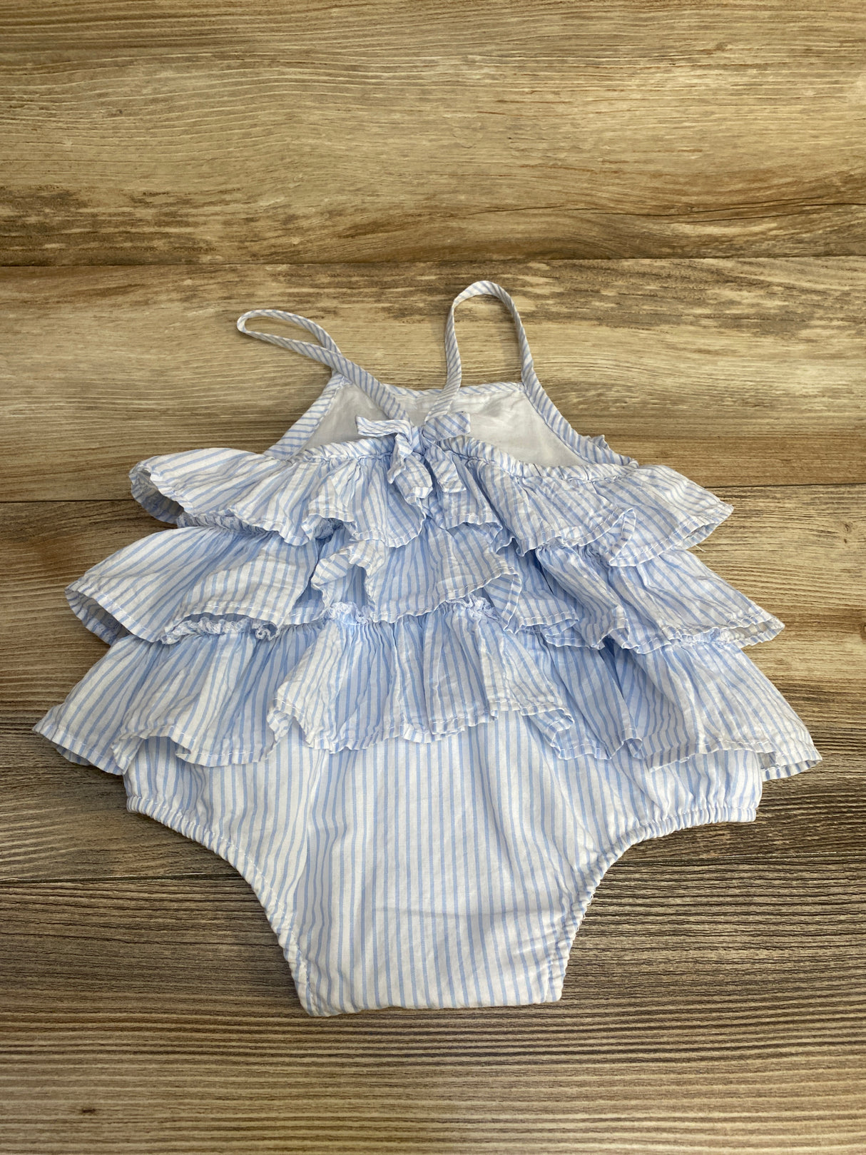 Little Me Tiered Ruffle Romper Blue sz 9m