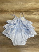 Little Me Tiered Ruffle Romper Blue sz 9m