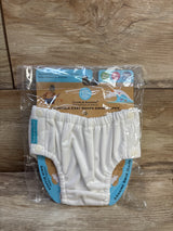 NEW Charlie Banana Reusable Easy Snap Swim Diaper White sz Large (18-36m)